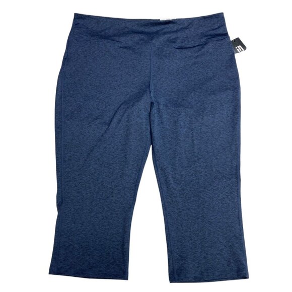 Ideology Crop Leggings, Size XXL, Blue, High Rise Front Pocket Flex Stretch, NEW - Picture 1 of 16